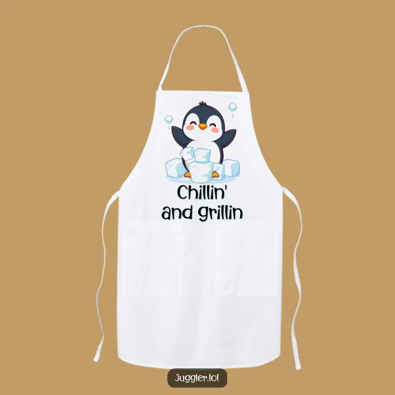 Funny Penguin Juggling Ice Apron - Kitchen Chill & Chef Gift