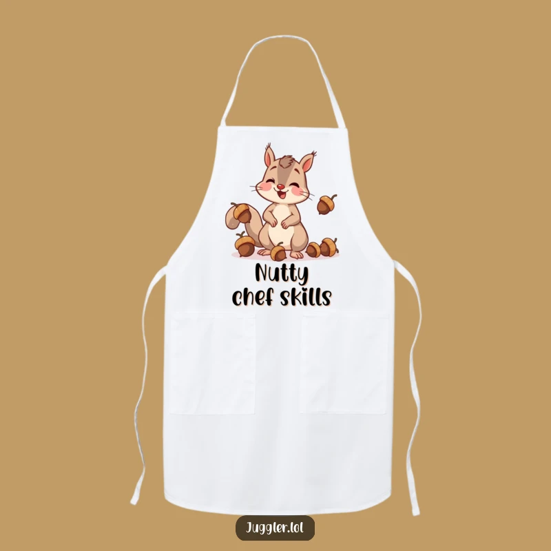 Funny Squirrel Juggling Acorns Apron - Kitchen Humor & Chef Gift