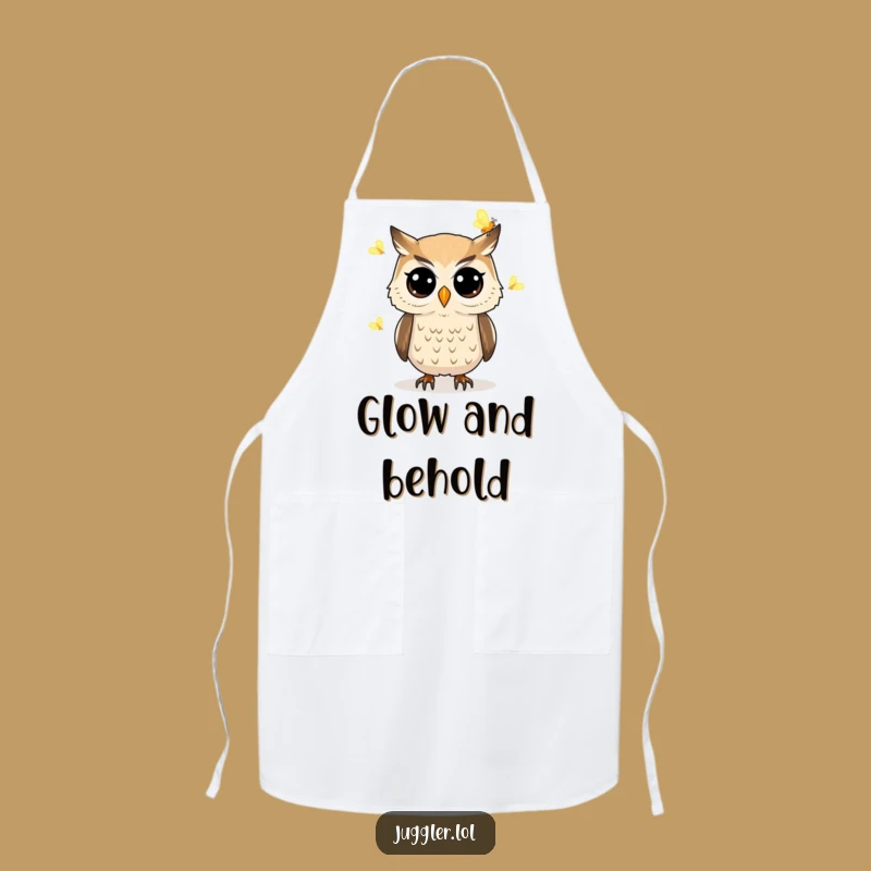 Funny Owl Juggling Fireflies Apron - Kitchen Magic & Chef Gift
