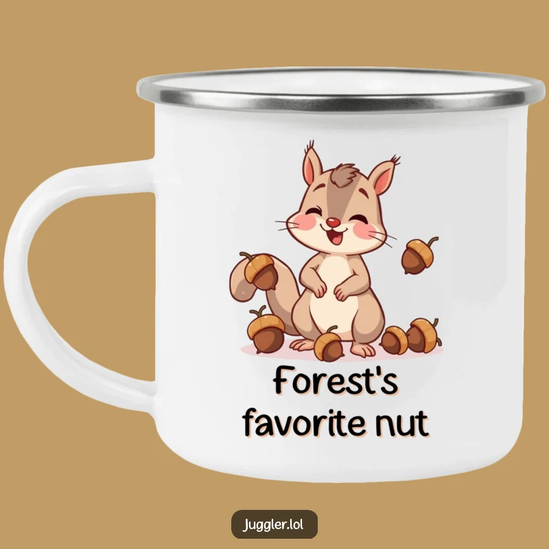 Funny Squirrel Juggling Acorns Camping Mug - Durable & Hilarious Outdoor Gift