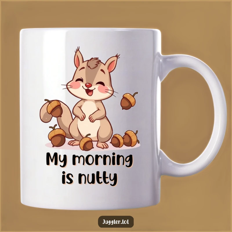 Funny Squirrel Juggling Acorns Mug - Hilarious Woodland Creature Gift Idea