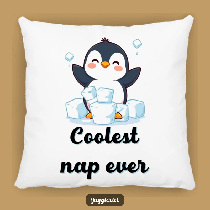 Funny Penguin Juggling Ice Pillow - Soft & Comical Accent Decor Gift