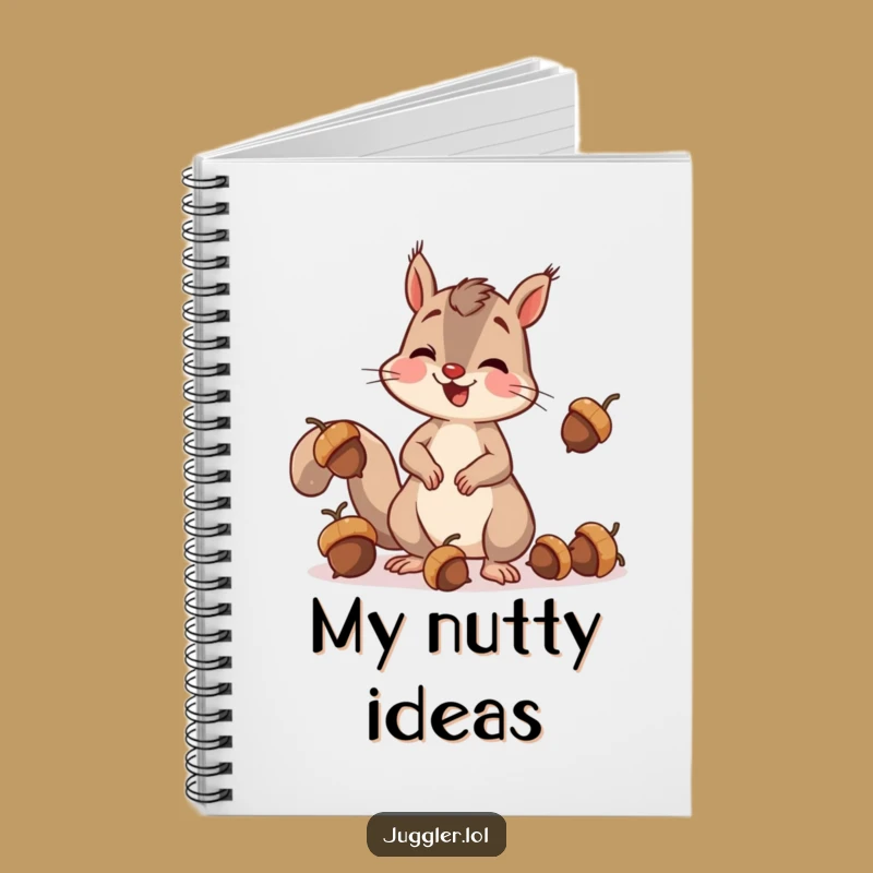Funny Squirrel Juggling Acorns Notebook - Jot Down Ideas with Humor Gift