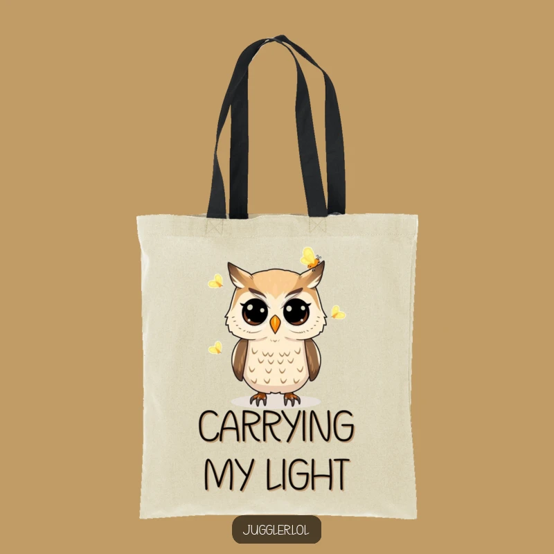 Funny Owl Juggling Fireflies Tote Bag - Stylish & Whimsical Carryall Gift