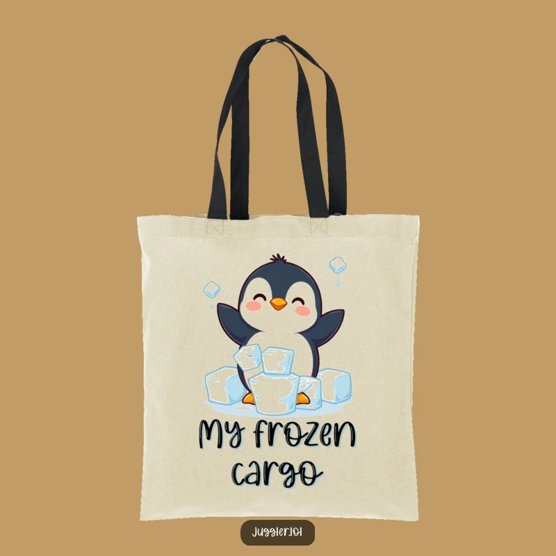 Funny Penguin Juggling Ice Tote Bag - Chic & Comical Carryall Gift