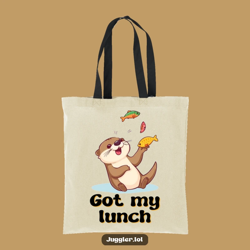 Funny Otter Juggling Fish Tote Bag - Chic & Playful Carryall Gift